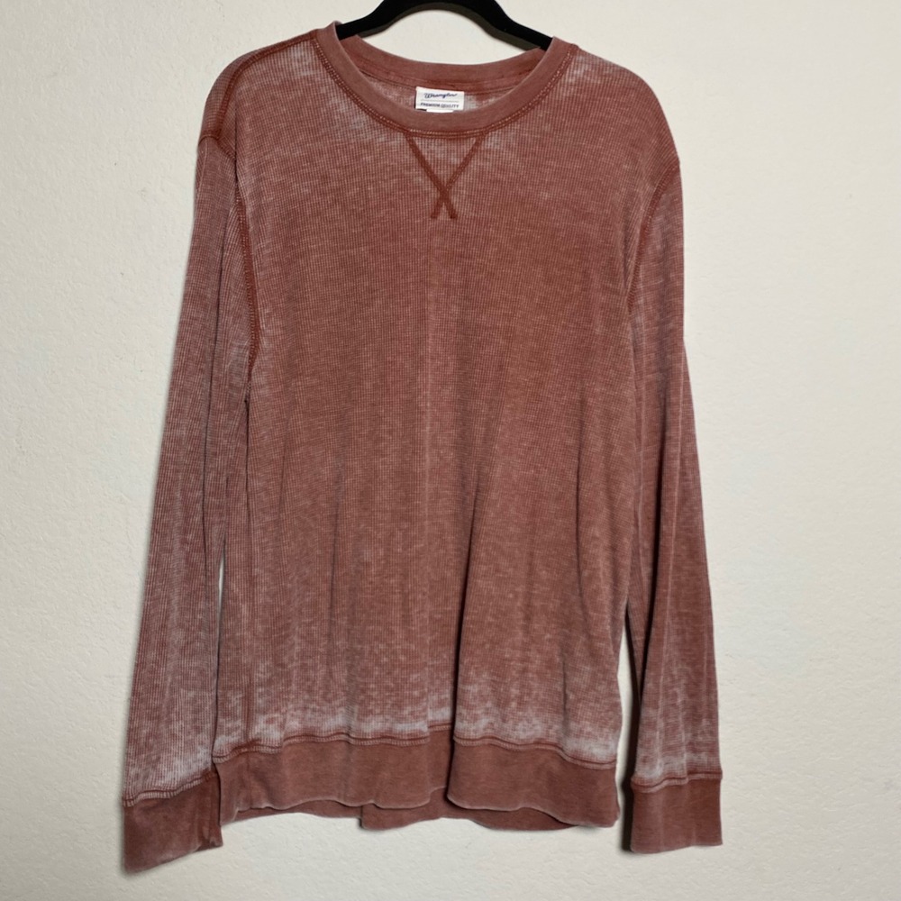 Wrangler Premium Quality Waffle Knit Long Sleeve Mens Large Faded Rustic Thermal